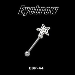 KOLCZYK PIERCING DO BRWI GWIAZDA kolor oczka NIEBIESKI [EBP-44]