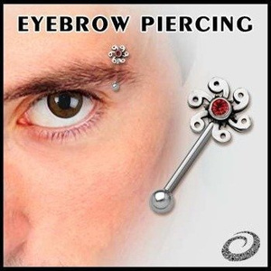 KOLCZYK PIERCING DO BRWI WIATRACZEK kolor oczka CRYSTAL [EBP-19]