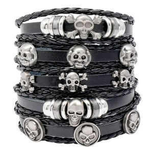 bransoletka BOHO GOTHIC - SKULL, zestaw 5 bransoletek bransoletka BOHO GOTHIC - SKULL, zestaw 5 bransoletek