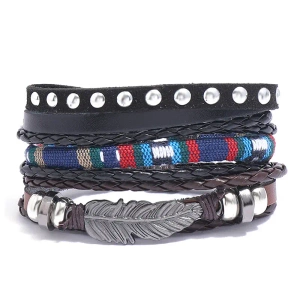 bransoletka BOHO - FEATHER, zestaw 3 bransoletek bransoletka BOHO - FEATHER, zestaw 3 bransoletek