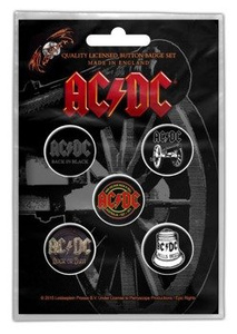 zestaw 5 szt. przypinek AC/DC
