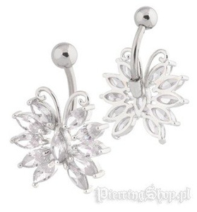 kolczyk do pępka FASHION 6 oczko crystal [BST742]