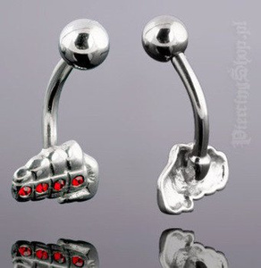 kolczyk do pępka PIĘŚĆ RED