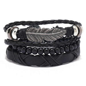 bransoletka BOHO - FEATHER, zestaw 3 bransoletek bransoletka BOHO - FEATHER, zestaw 3 bransoletek