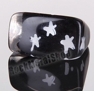 pierścień STARS czarny pierścień STARS czarny