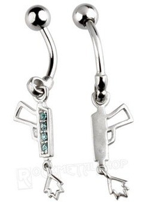 kolczyk do pępka PISTOLET TURQ