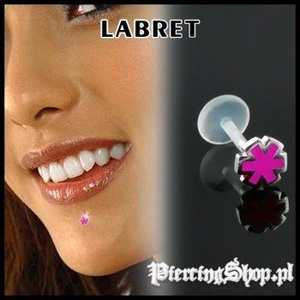 KOLCZYK DO BRODY LABRET(bioplast) RHCP różne kolory RÓŻOWY [LA-153]