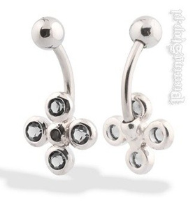 kolczyk do pępka FASHION oczko crystal [BST567]