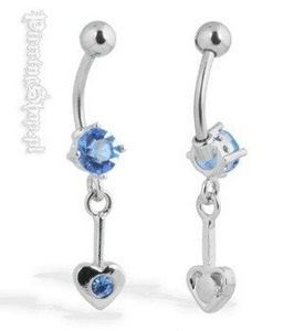 kolczyk do pępka FASHION 20 oczko niebieskie [BCZ32]