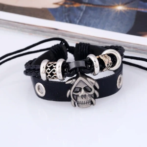 bransoletka BOHO SKULL, czarna bransoletka BOHO SKULL, czarna