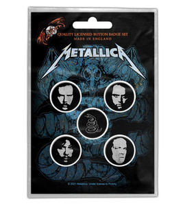 zestaw 5 szt. przypinek METALLICA - WHEREVER I MAY ROAM