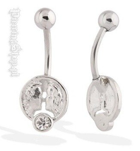 kolczyk do pępka FACE TO FACE oczko crystal [BST789]