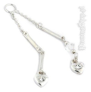 łańcuszek do kolczyka do pępka SERDUSZKO srebro [SBN3]