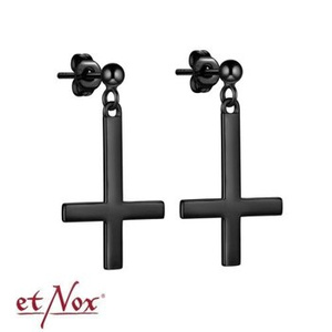 kolczyki ODWRÓCONY KRZYŻ BLACK, para kolczyki ODWRÓCONY KRZYŻ BLACK, para