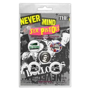 zestaw 5 szt. przypinek SEX PISTOLS - NEVER MIND THE BOLLOCKS
