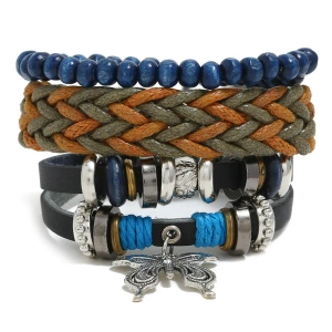 bransoletka BOHO BROWN - BUTTERFLY, zestaw 3 bransoletek bransoletka BOHO BROWN - BUTTERFLY, zestaw 3 bransoletek