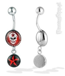 kolczyk do pępka CZASZKA [CCP11]