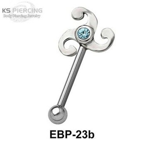 KOLCZYK PIERCING DO BRWI WIATRACZEK kolor oczka RÓŻOWY [EBP-23]