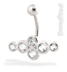 kolczyk do pępka FASHION 4 oczko crystal [BST563]