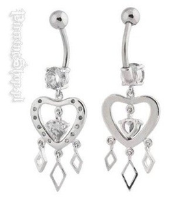 kolczyk do pępka FASHION 28 oczko crystal [BST671]