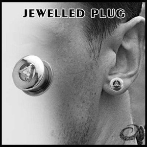 PIERCING TUNEL KAMIEŃ SWAROVSKI TRÓJKĄTNY CRYSTAL