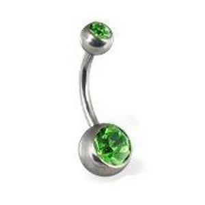KOLCZYK DO PĘPKA PODWÓjNA CYRKONIA grubość 1,6mm średnica kulek 5 i 8mm kolor OLIWIN (PE) KOLCZYK DO PĘPKA PODWÓjNA CYRKONIA grubość 1,6mm średnica kulek 5 i 8mm kolor OLIWIN (PE)
