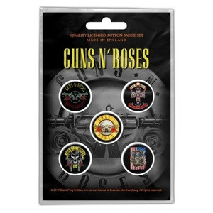 zestaw 5 szt. przypinek GUNS N ROSES - BULLET LOGO
