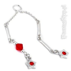 łańcuszek do kolczyka do pępka GWIAZDKI 2 srebro [SBN2]