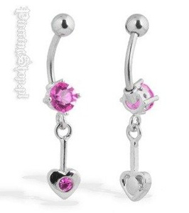 kolczyk do pępka FASHION 20 oczko różowe [BCZ32]