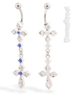 kolczyk do pępka FASHION 15 oczko niebieskie [PWST9]