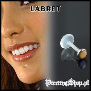 KOLCZYK DO BRODY LABRET(bioplast+tytan) KÓŁECZKO różne kolory POMARAŃCZ [FLTAPI-3]