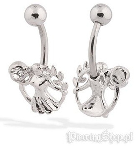 kolczyk do pępka ZNAKI ZODIAKU - PANNA [BST792]