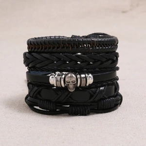 bransoletka BOHO BLACK - SKULL, zestaw 5 bransoletek bransoletka BOHO BLACK - SKULL, zestaw 5 bransoletek