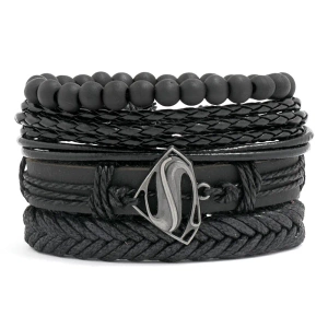 bransoletka BOHO BLACK - SUPERMAN, zestaw 4 bransoletek bransoletka BOHO BLACK - SUPERMAN, zestaw 4 bransoletek