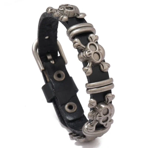 bransoletka GOTHIC BLACK - SKULL, czarna bransoletka GOTHIC BLACK - SKULL, czarna