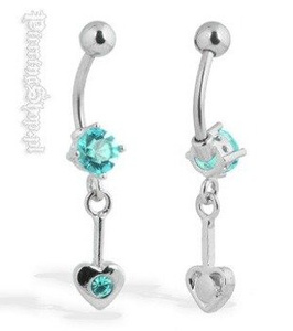 kolczyk do pępka FASHION 20 oczko aqua [BCZ32]