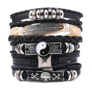 bransoletka BOHO GOTHIC - SKULL, zestaw 5 bransoletek bransoletka BOHO GOTHIC - SKULL, zestaw 5 bransoletek