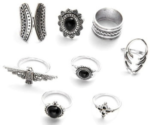 pierścionek PUNK GOTHIC, zestaw 8 szt pierścionek PUNK GOTHIC, zestaw 8 szt