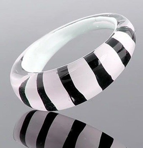 pierścień STRIPES biały