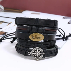 bransoletka BOHO BLACK - BELIEVE, zestaw 5 bransoletek bransoletka BOHO BLACK - BELIEVE, zestaw 5 bransoletek