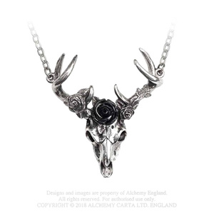 wisior WHITE HART BLACK ROSE