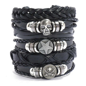 bransoletka PIRATE SKULL, zestaw 6 bransoletek