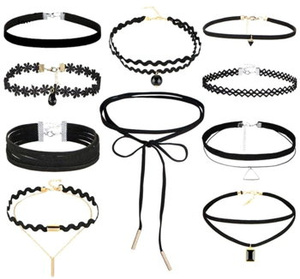 naszyjnik Steampunk CHOKER, zestaw 10 szt naszyjnik Steampunk CHOKER, zestaw 10 szt